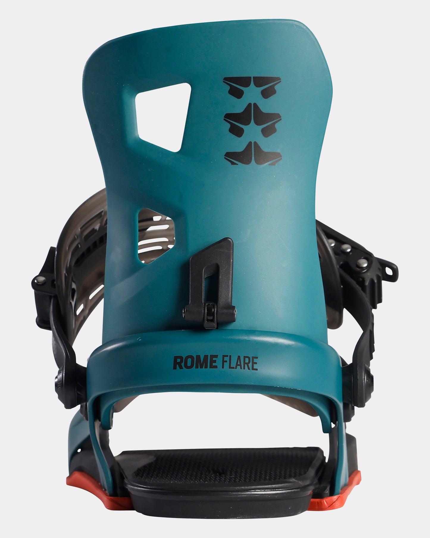 Rome Flare bindings 2022 womens bindings product photo from the back cover shot in the studio color berry