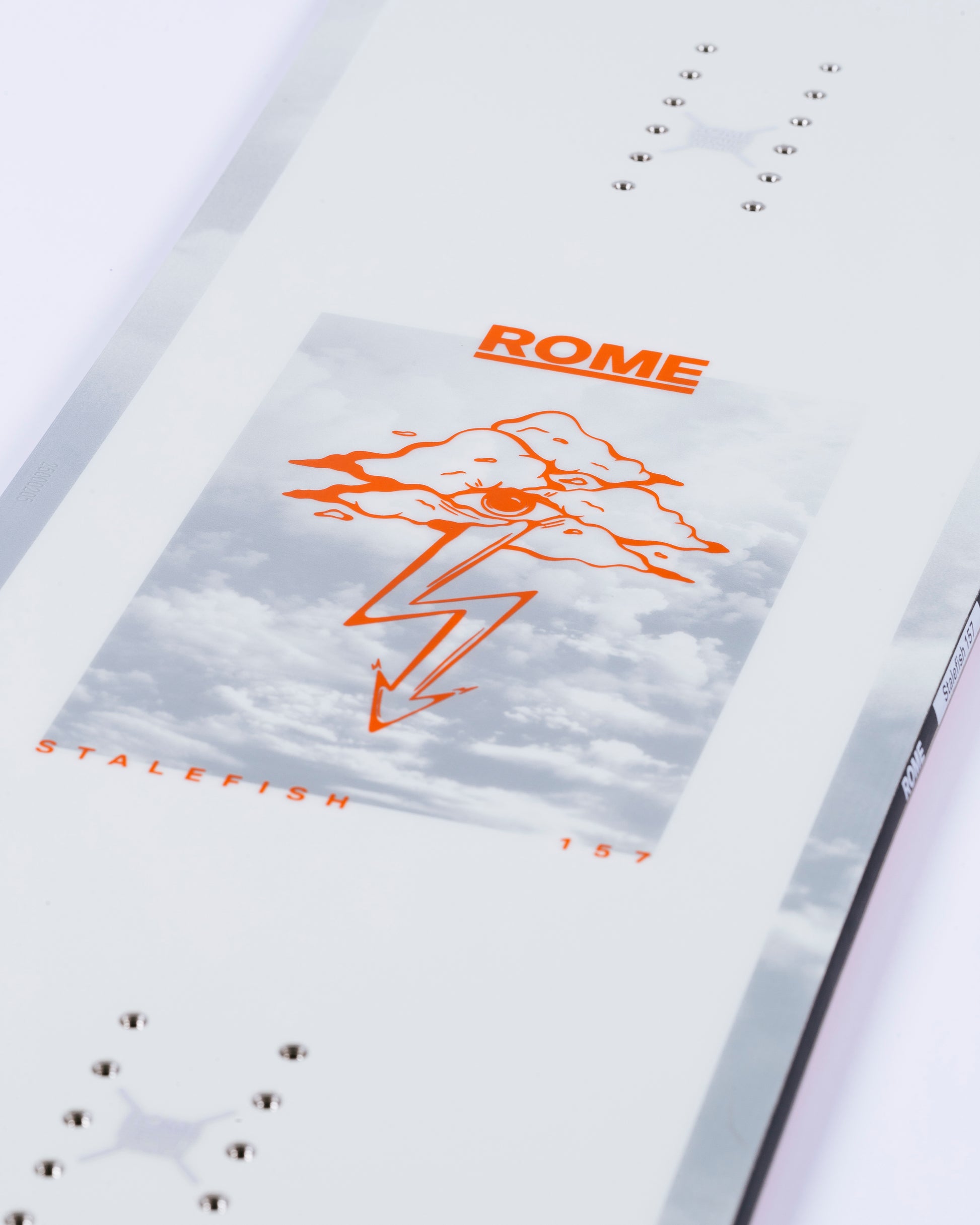 Cool snowboard graphics on new powder snowboard . Stale Fish 2025 | Rome Snowboards™