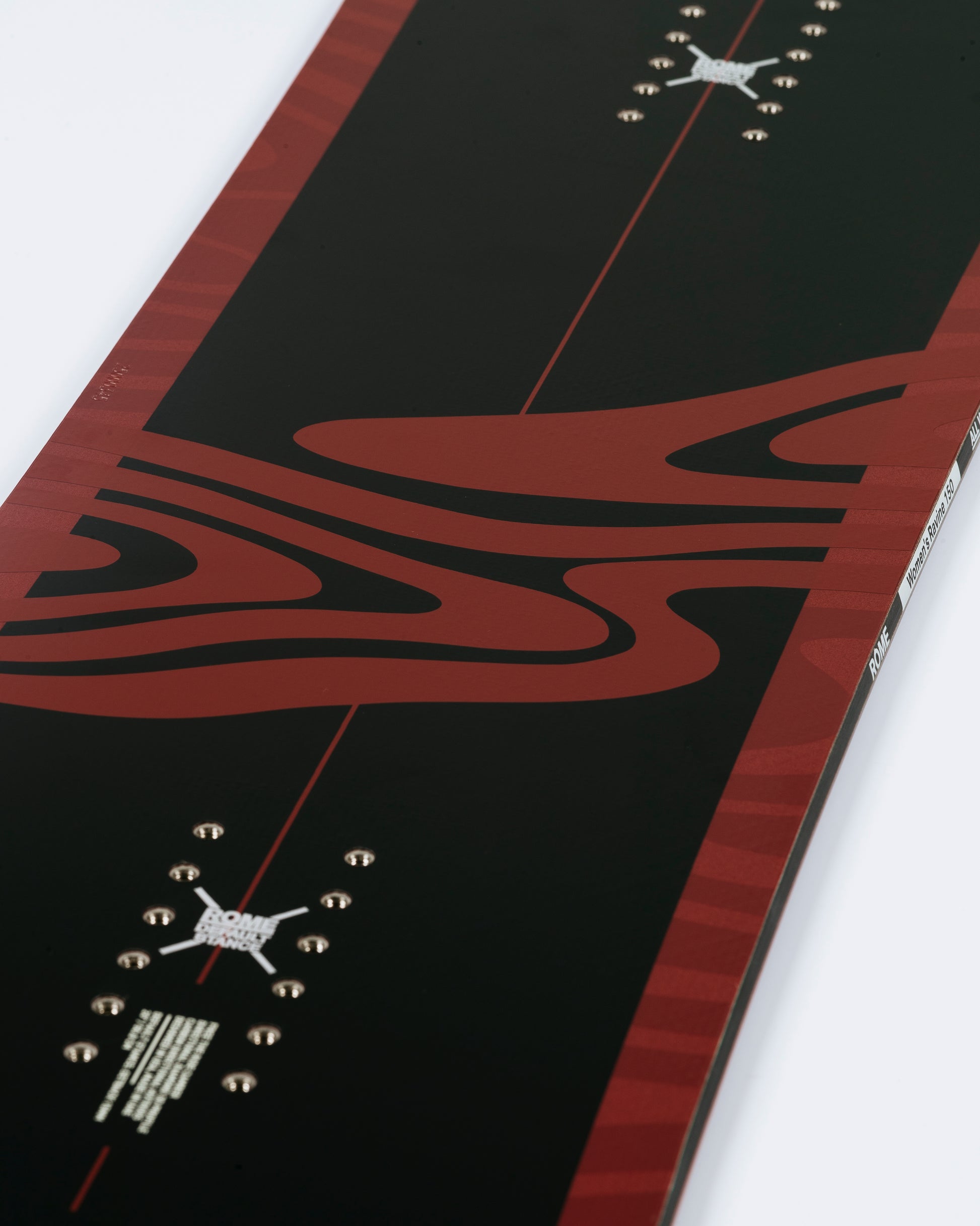 Cool snowboard graphics on new powder womens snowboard . Women's Ravine 2025 | Rome Snowboards™