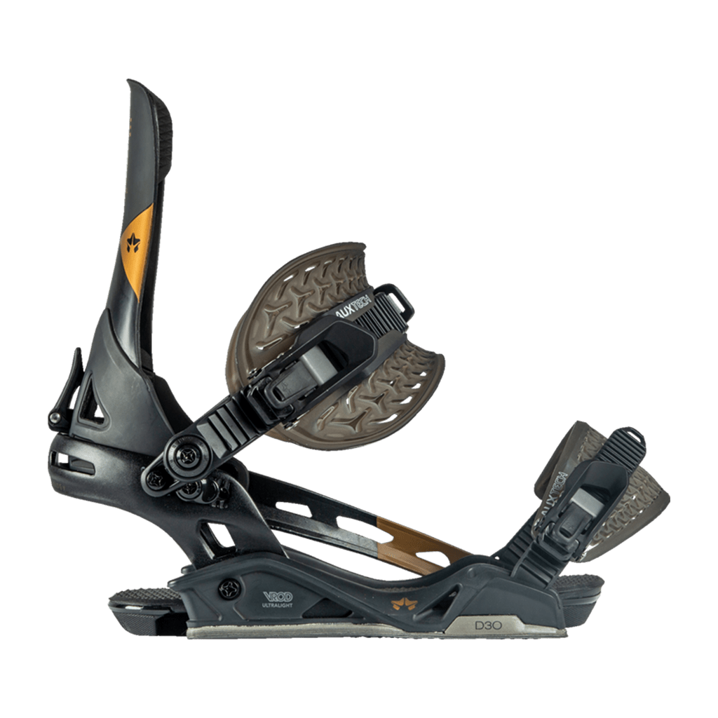 Rome Black Label snowboard bindings side view by rome snowboards