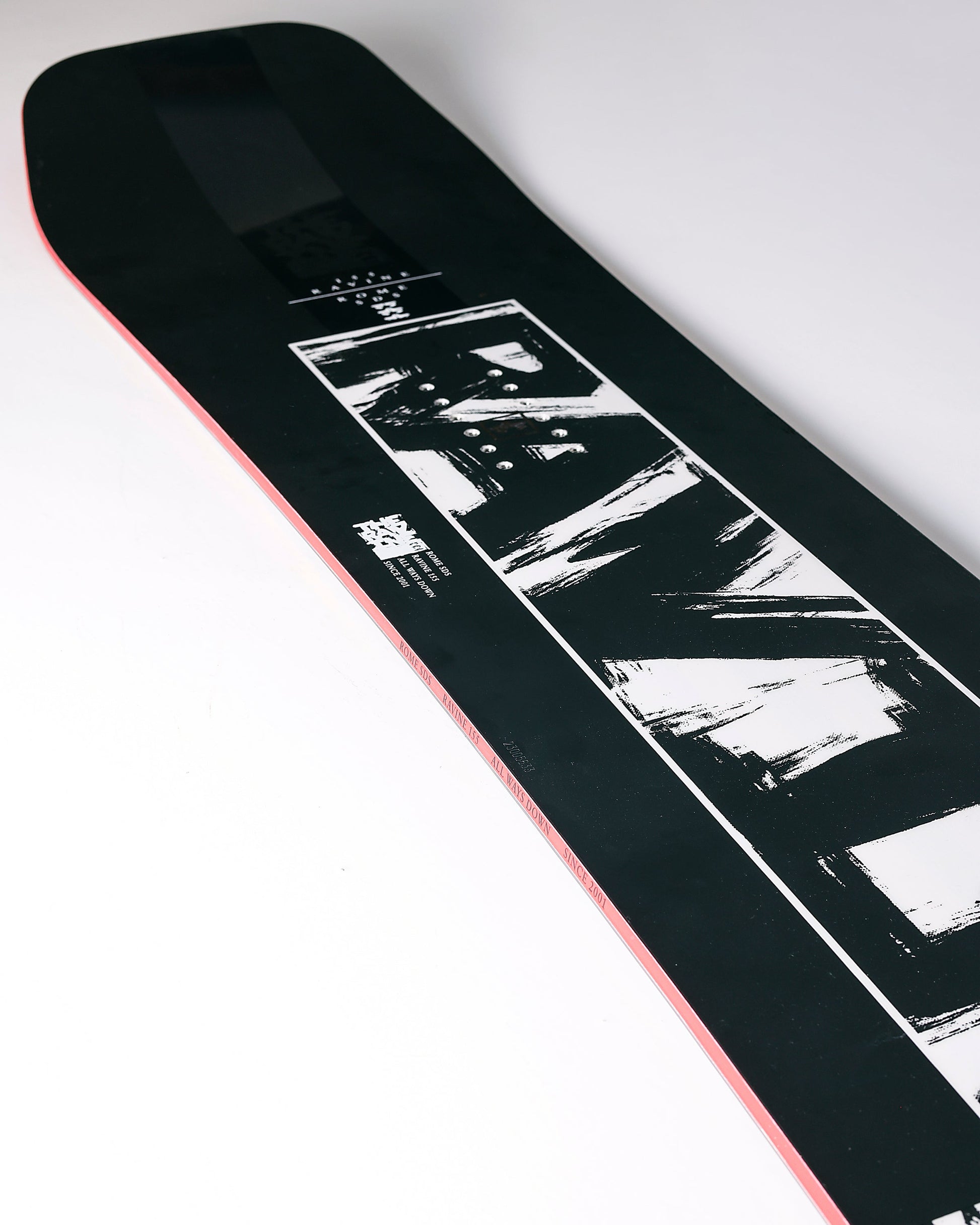 rome ravine 2022 best freeride snowboard close up photo nose shot in studio